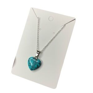 Turquoise stone heart necklace